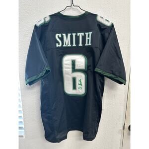 DEVONTA SMITH SIGNED AUTOGRAPHED PHILADELPHIA EAGLES #6 BLACK JERSEY JSA